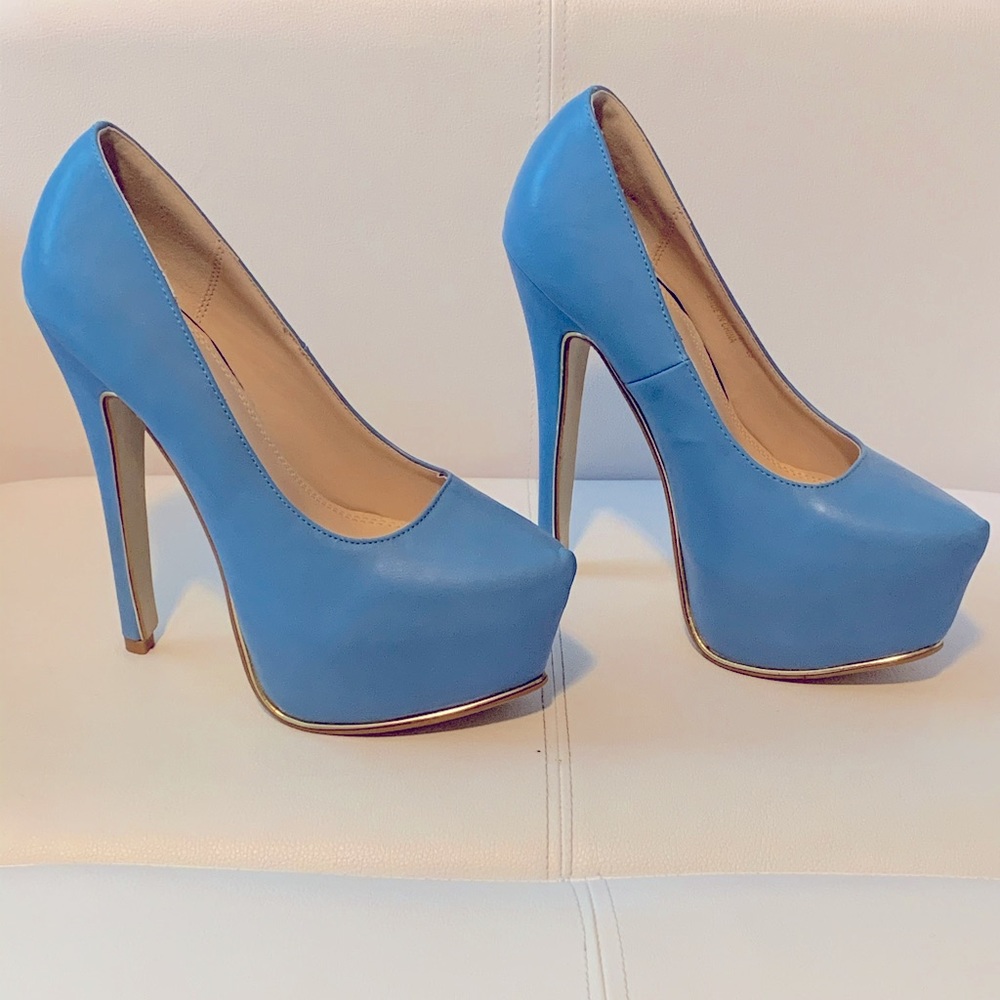Baby blue pumps